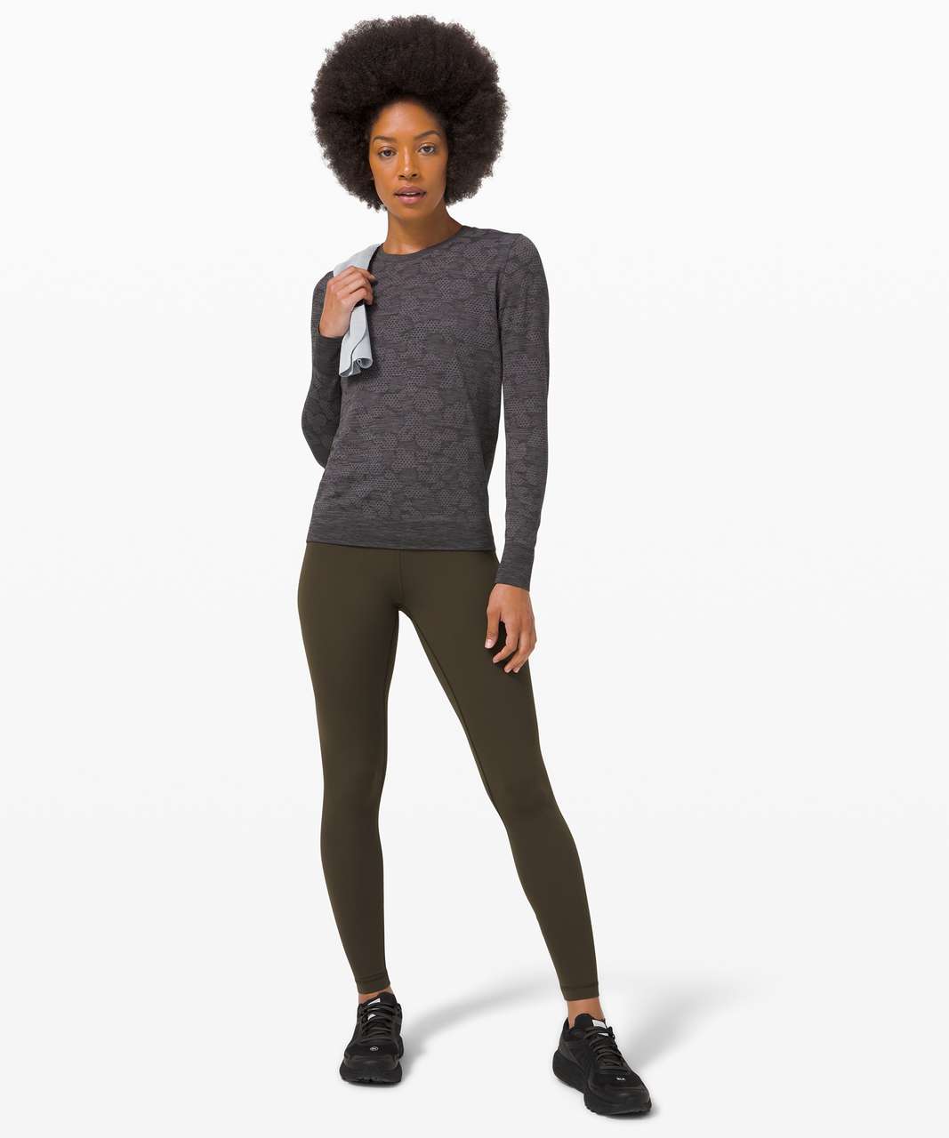 Lululemon Breeze By Long Sleeve - Polar Spots Titanium / Black - lulu ...