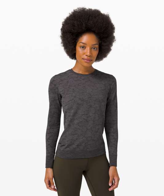 Lululemon Breeze By Long Sleeve II - Heathered Black - lulu fanatics