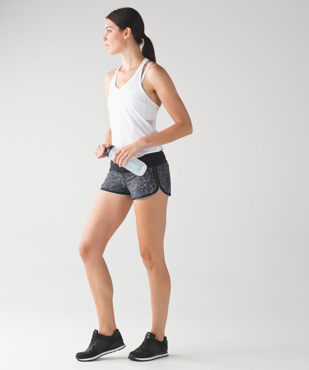 Lululemon Race Pace Short - Mini Splatter White Black / Black