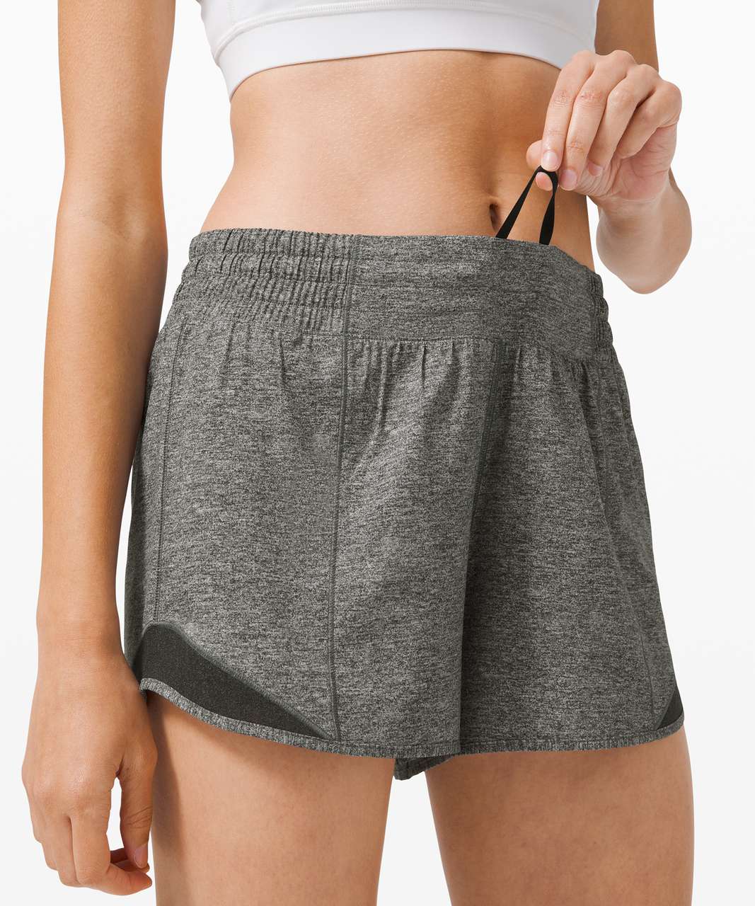 Lululemon Hotty Hot Short *High-Rise Long 4" - Heather Lux Multi Black