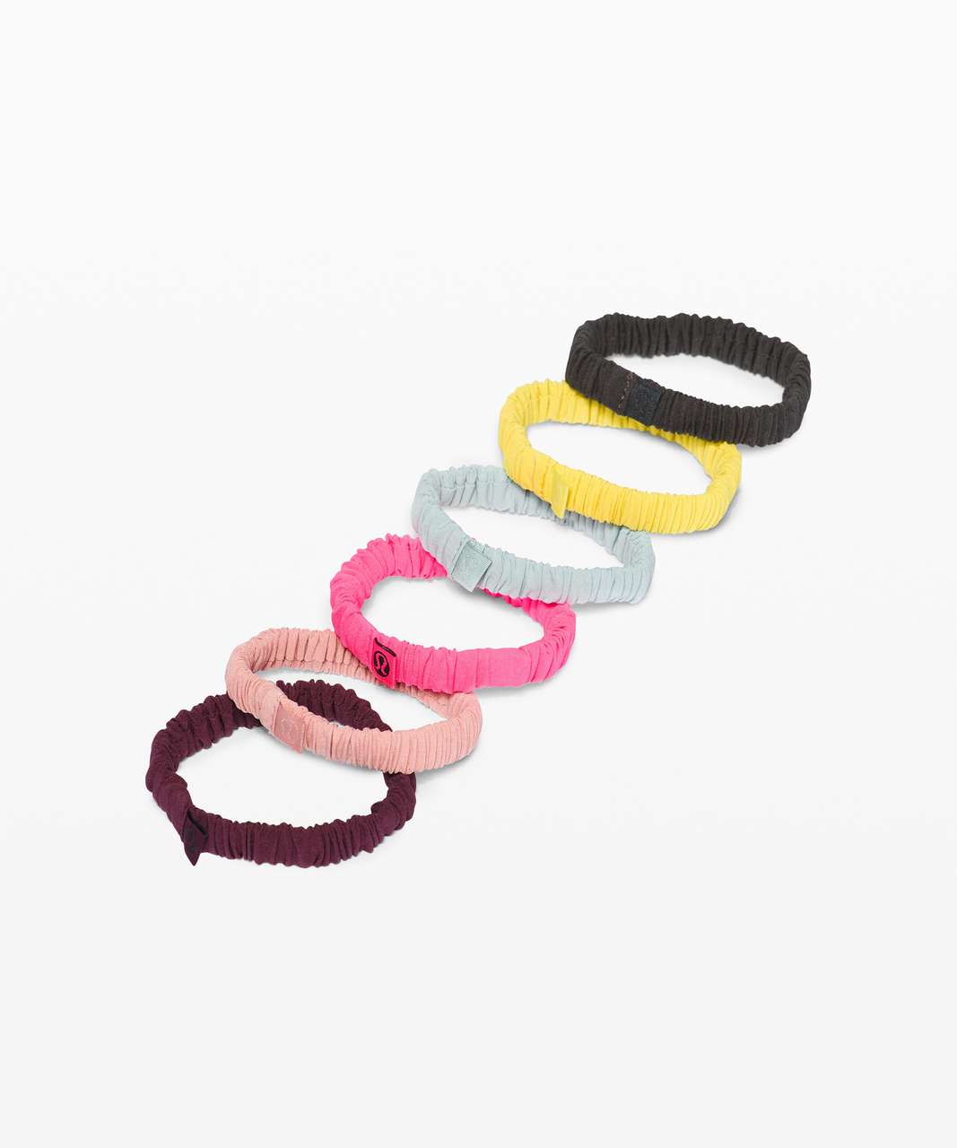 Lululemon Skinny Scrunchie *6 Pack - Cassis / Pink Pastel / Pink Highlight / Hazy Jade / Yellow Serpentine / Graphite Grey