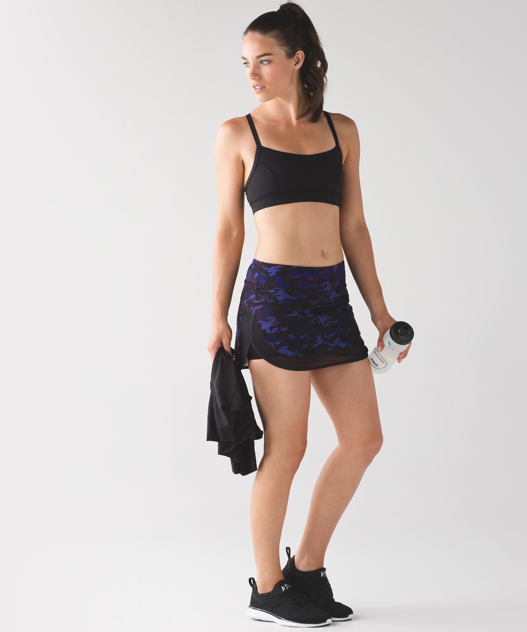 Lululemon Hotty Hot Skirt II - Hounds Camo Emperor Blue Black / Black