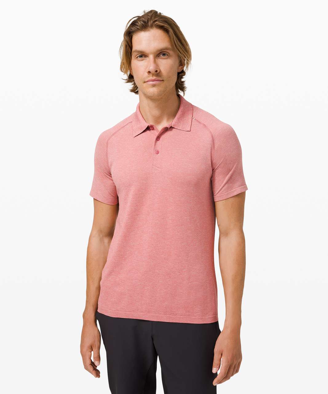 Lululemon Metal Vent Breathe Polo - Smoky Red / Lemon Vibe - lulu