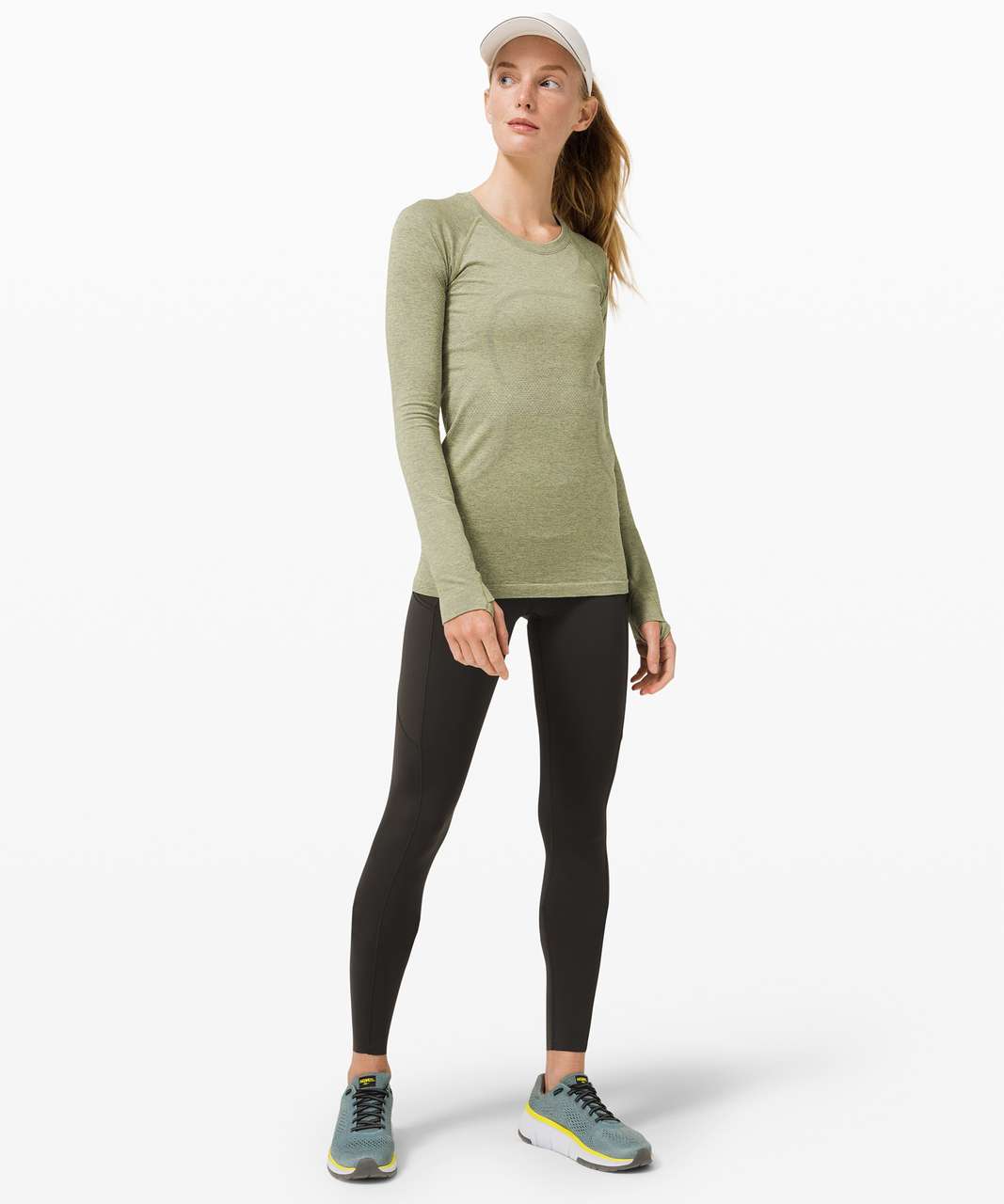 Lululemon Swiftly Tech Long Sleeve 2.0 - Asphalt Grey / Lemon Vibe