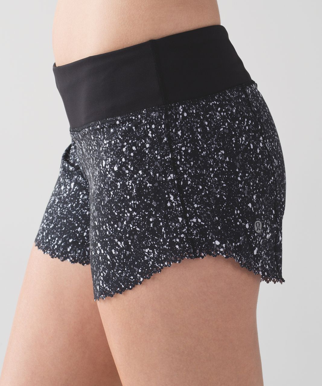 Lululemon Fast As Light Short - Splatter White Black / Black