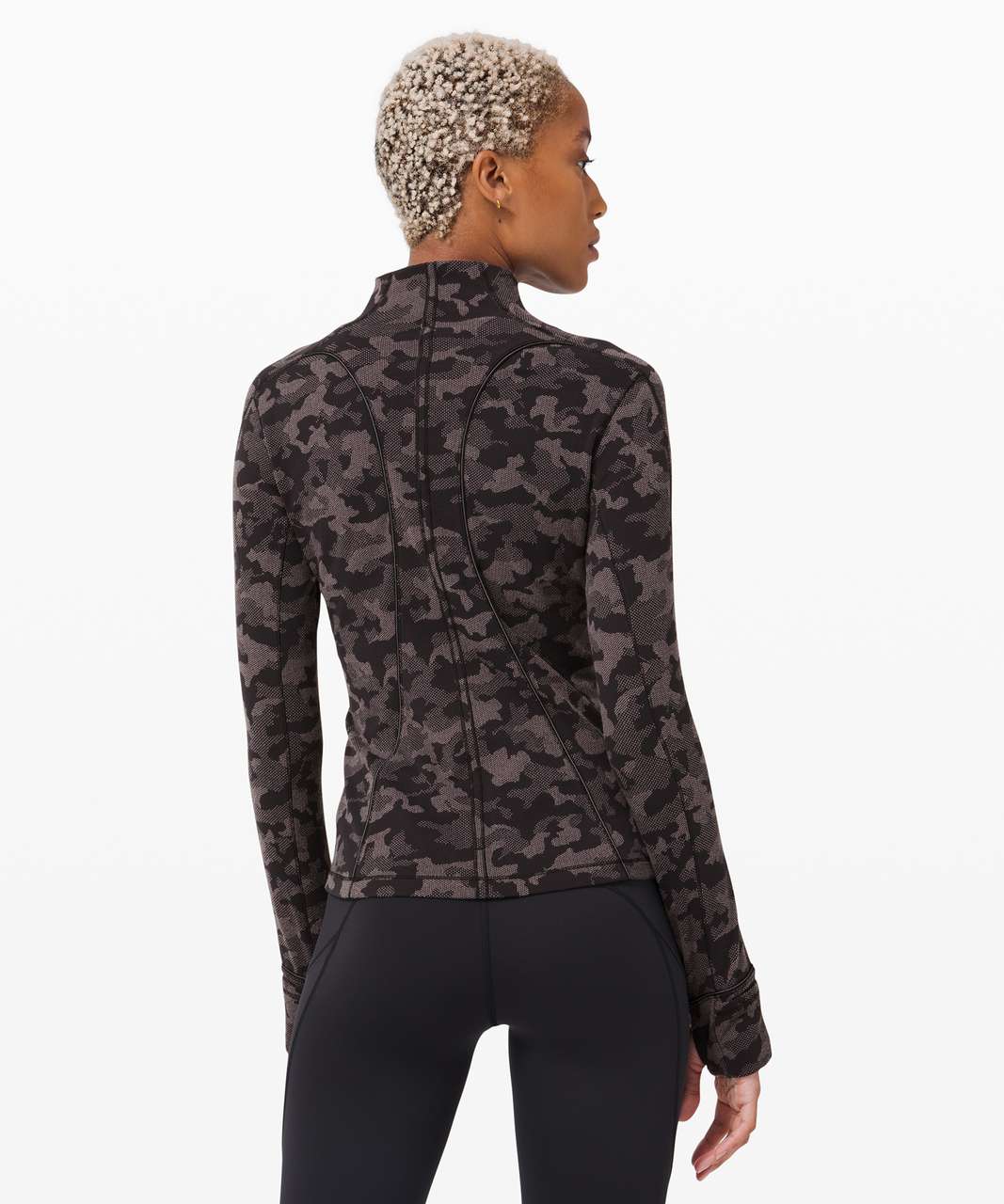 Lululemon Run Briskly 1/2 Zip - Heritage Camo Jacquard Black Lunar Rock (First Release) - lulu 