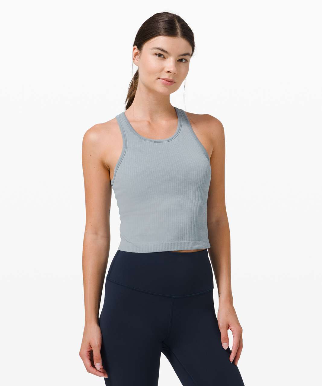 First fit pic 😊 Blue Linen Ebb to Street tank paired with Cadet Blue DSJ!  Excited that lulu is making DSJ in more colors again! : r/lululemon