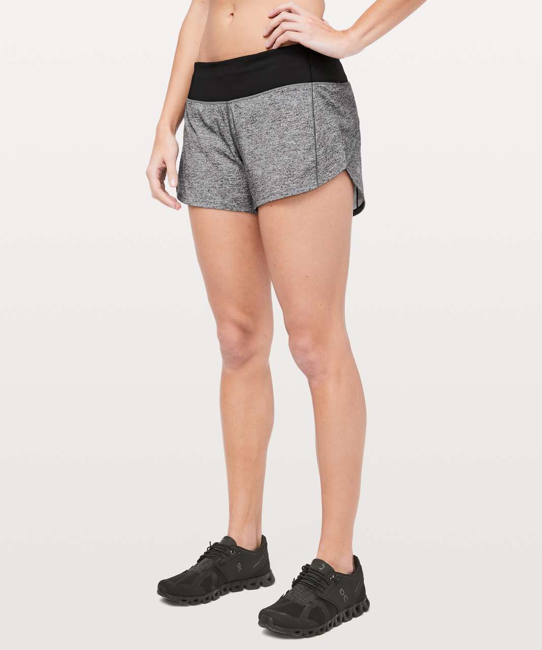 Lululemon Speed Up High-rise Lined Shorts 4 In Heather Lux Black