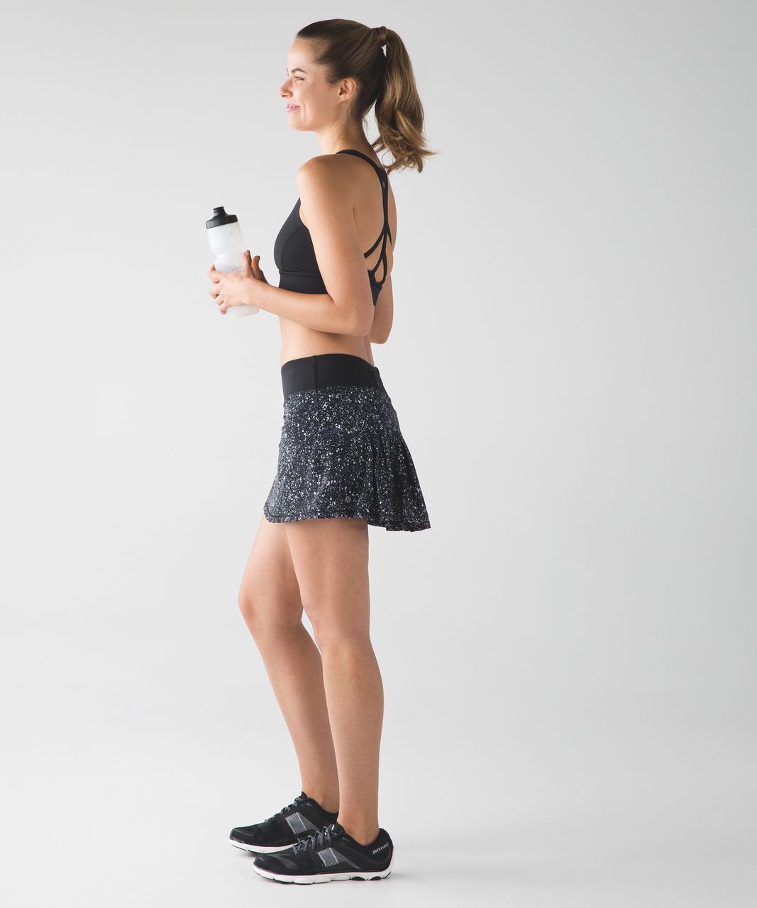 Lululemon Circuit Breaker Skirt (Tall) - Splatter White Black / Black