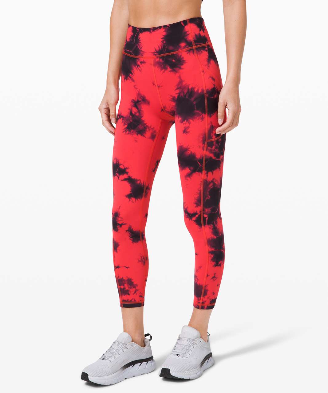 Lululemon Invigorate High-Rise Tight 25" *Wash - Tie Dye Carnation Red Black