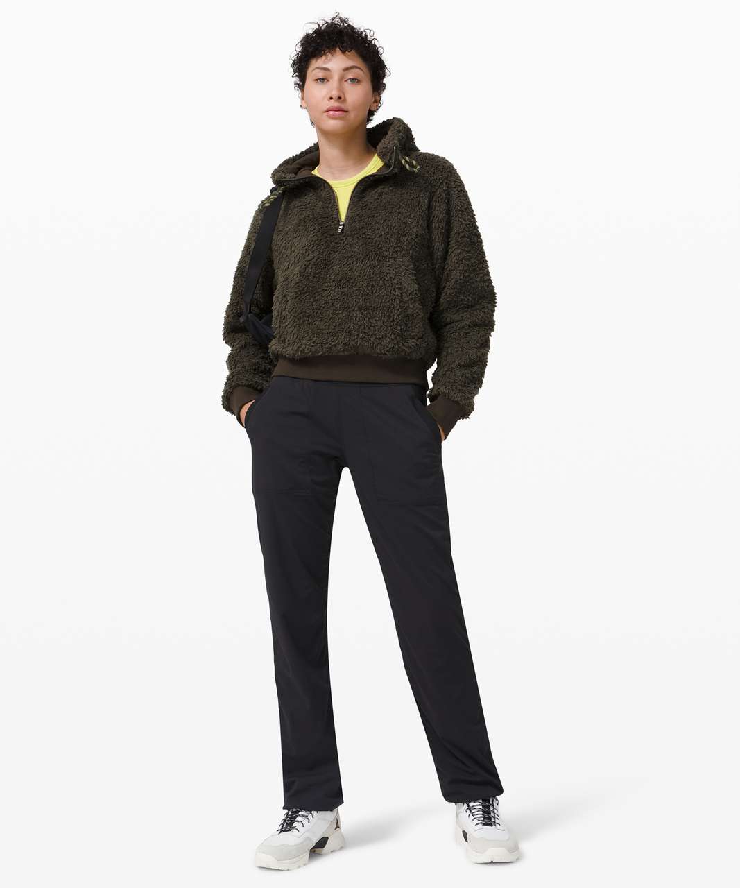 Lululemon Oh So Sherpa Half Zip - Dark Olive - lulu fanatics