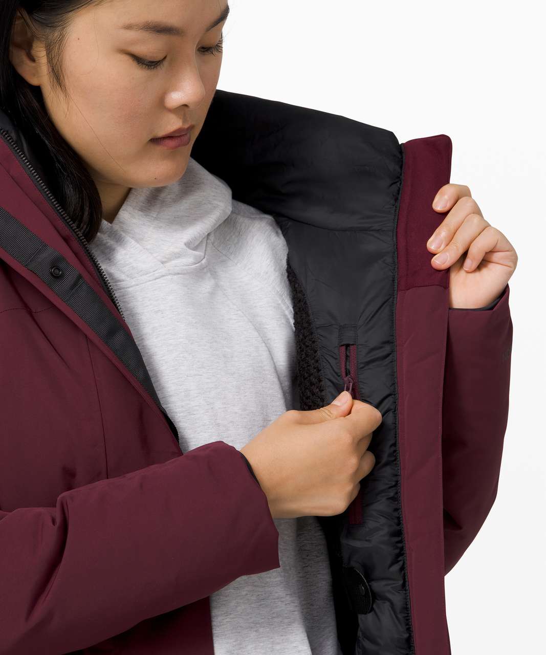 Lululemon Winter Warrior Long Parka - Cassis