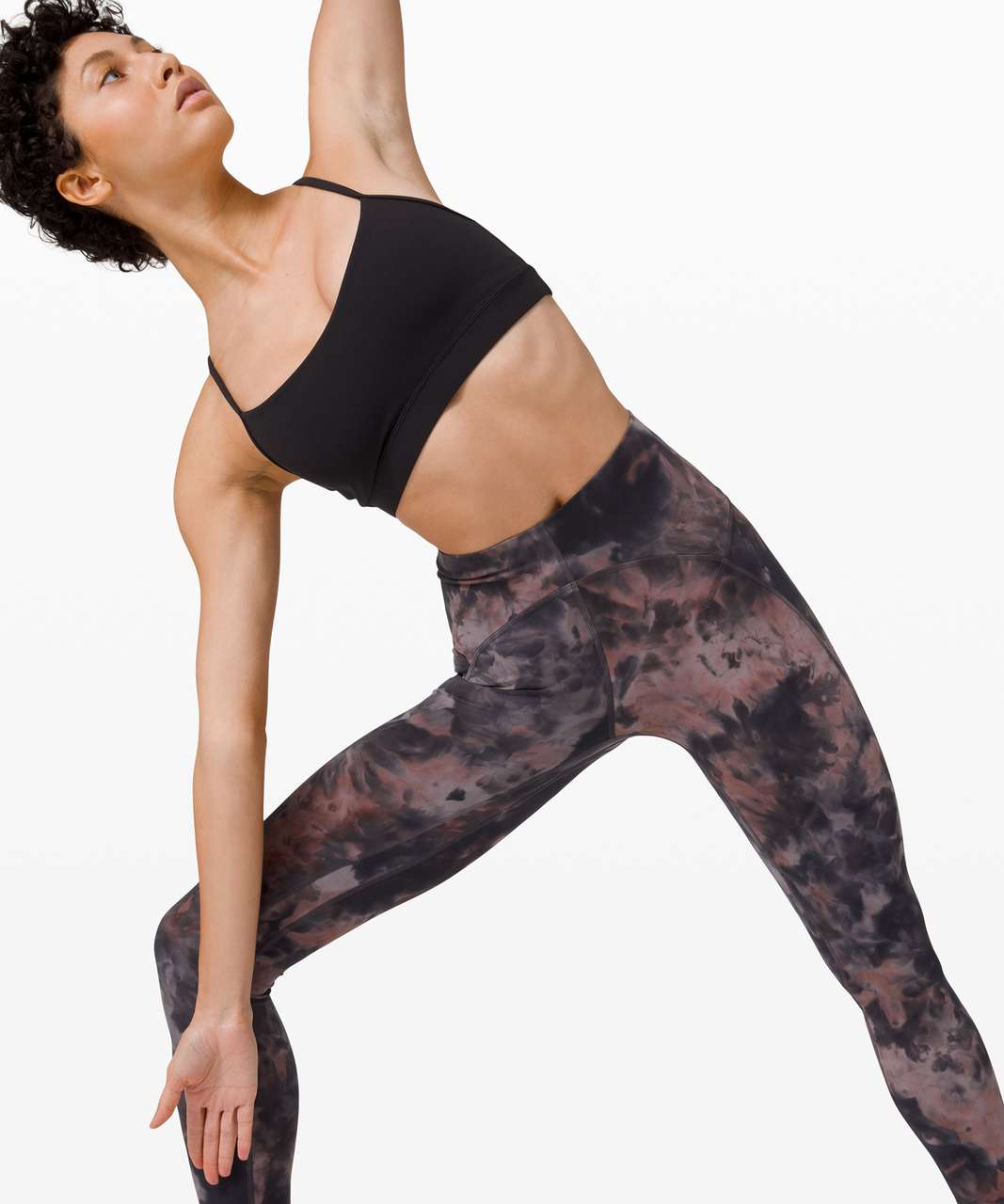 Unlimit Keyhole Leggings 25” in Diamond Dye Graphite Grey / Pastel