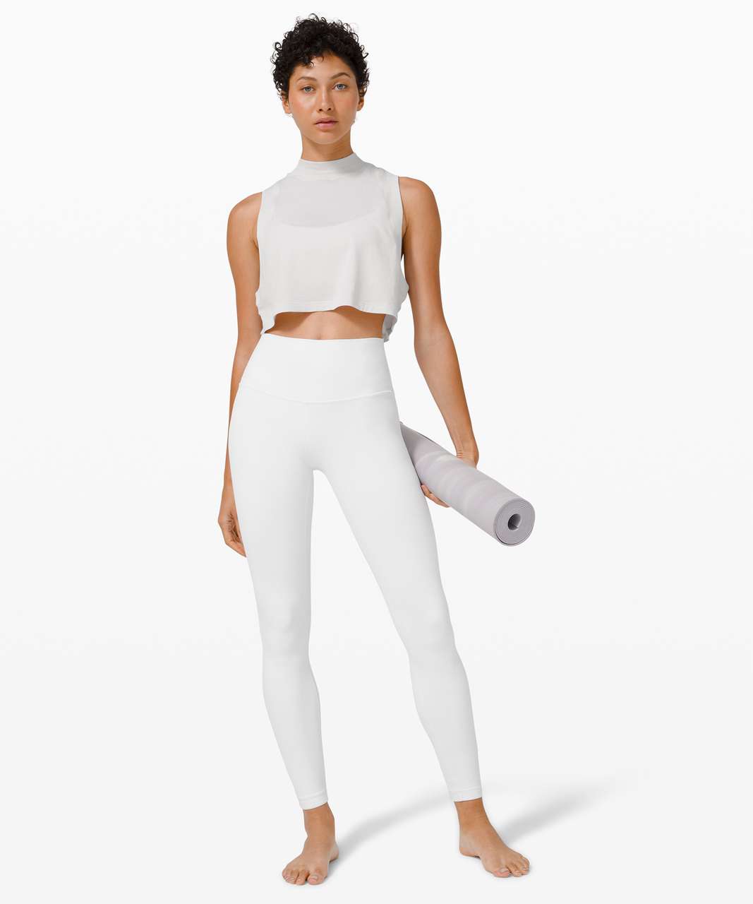 Lululemon All Yours Mock Neck Crop Tank - Dune