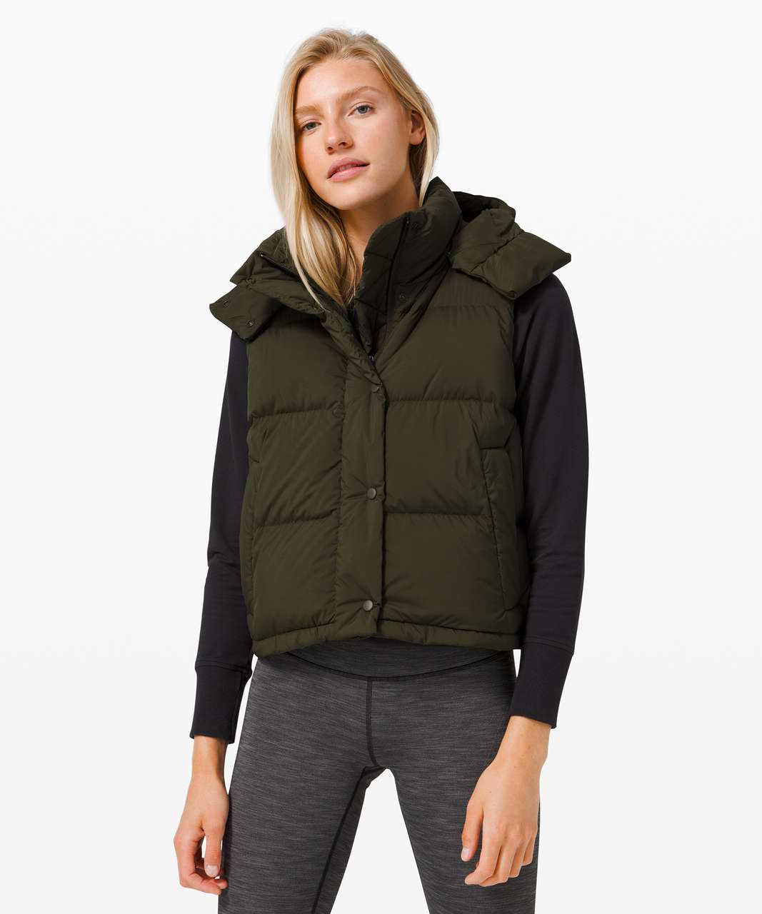 Lulu but make it streetwear. Trench Scuba 1/2 Zip (XS/S), Wunder Puff Crop  Vest (0), Dark Chrome Aligns (2) : r/lululemon