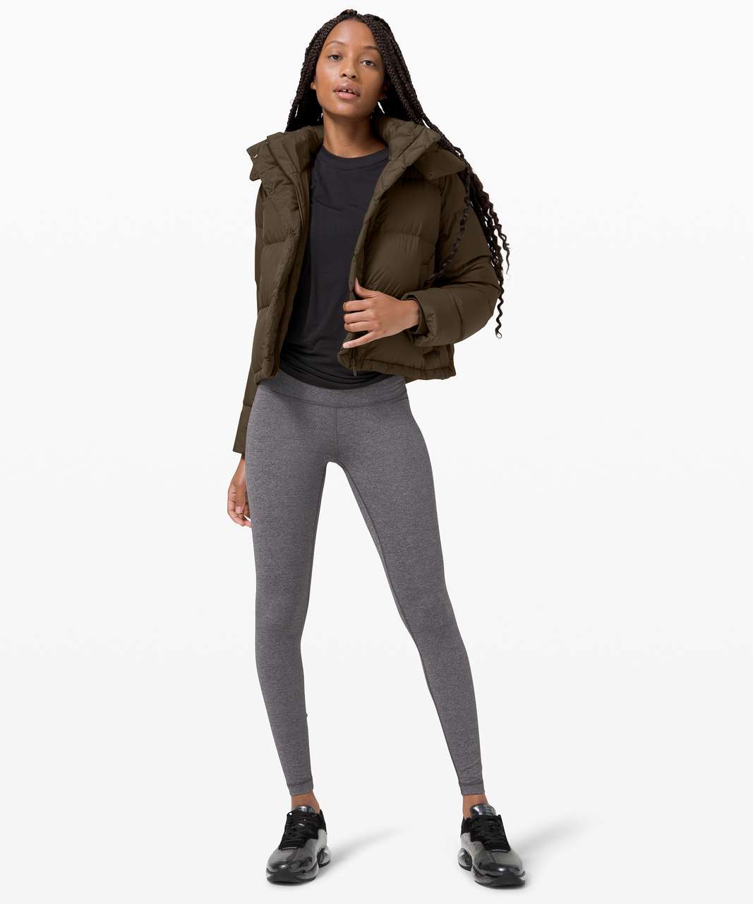 Lululemon Wunder Puff Cropped Jacket - Dark Olive