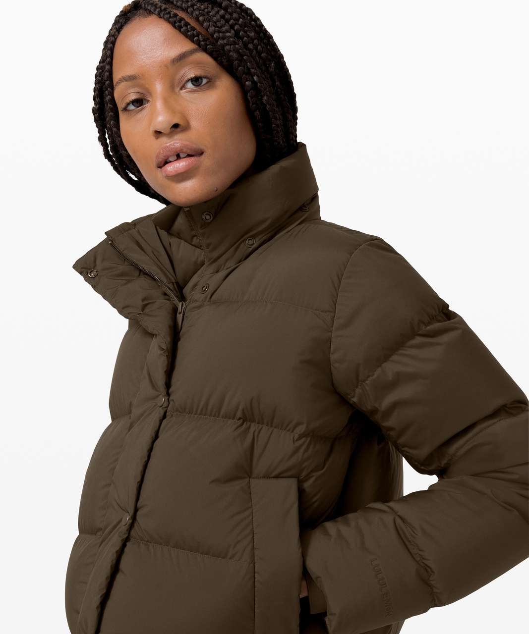 Lululemon Wunder Puff Cropped Jacket - Dark Olive