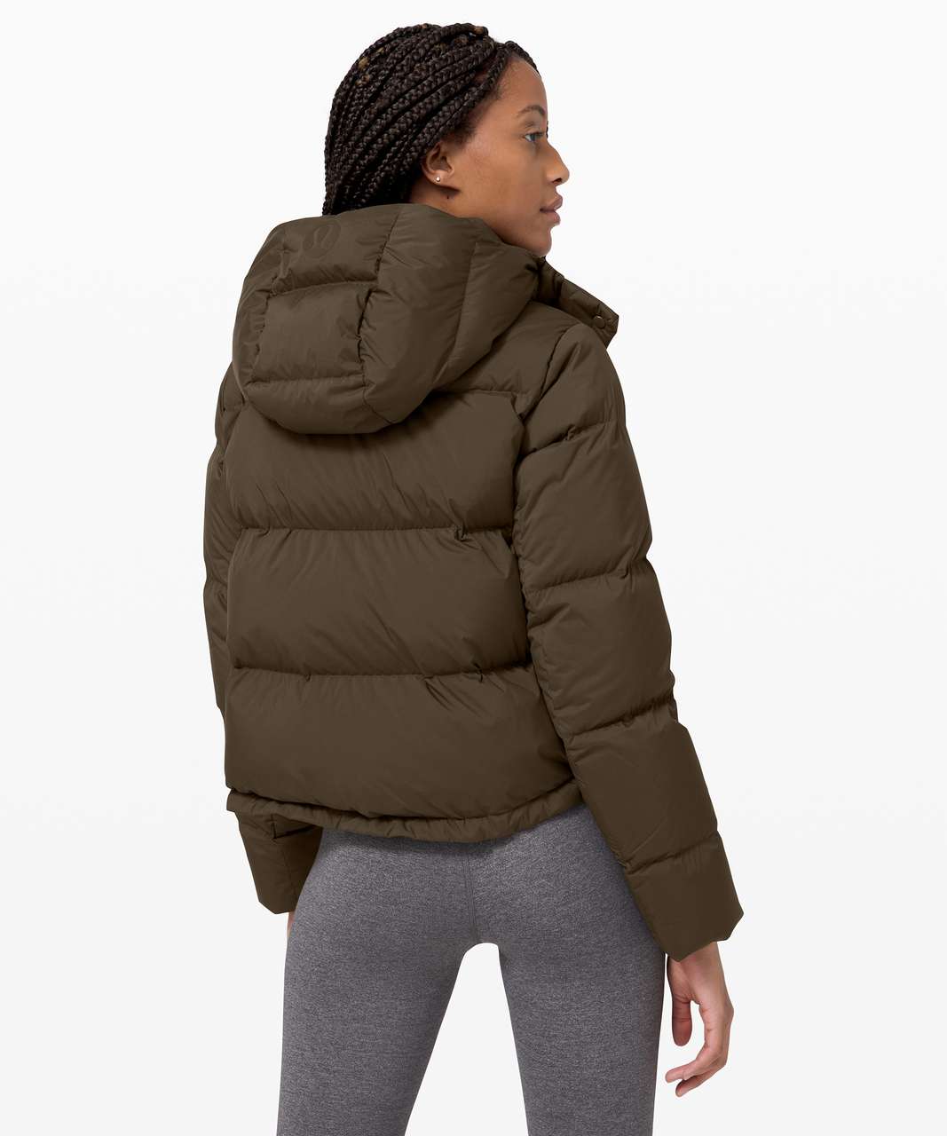 Lululemon Wunder Puff Cropped Jacket - Dark Olive - lulu fanatics