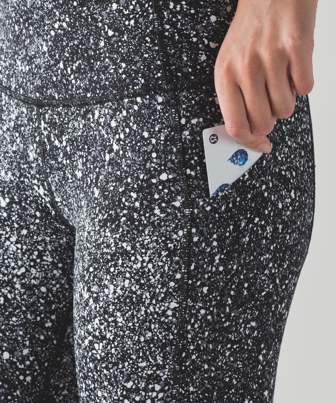 Lululemon Pace Rival Crop (Marathon) - Splatter White Black / Black