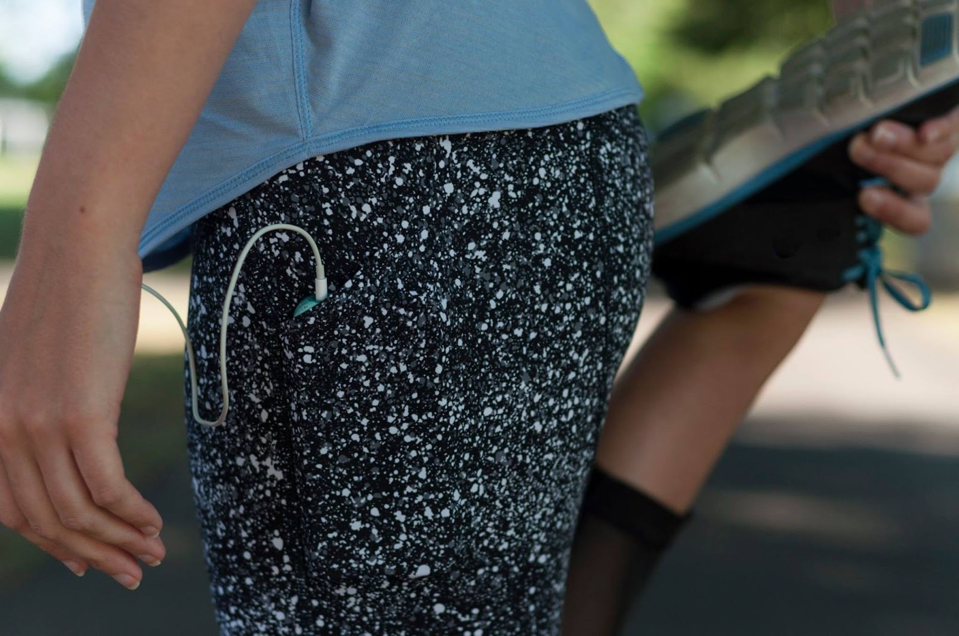 Lululemon Pace Rival Crop (Marathon) - Splatter White Black / Black