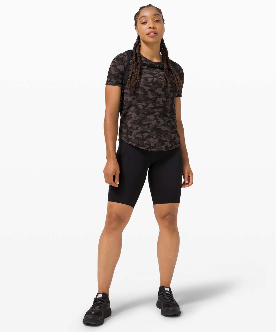 Lululemon Long Distance Short Sleeve - Heritage Camo Jacquard Black Lunar Rock