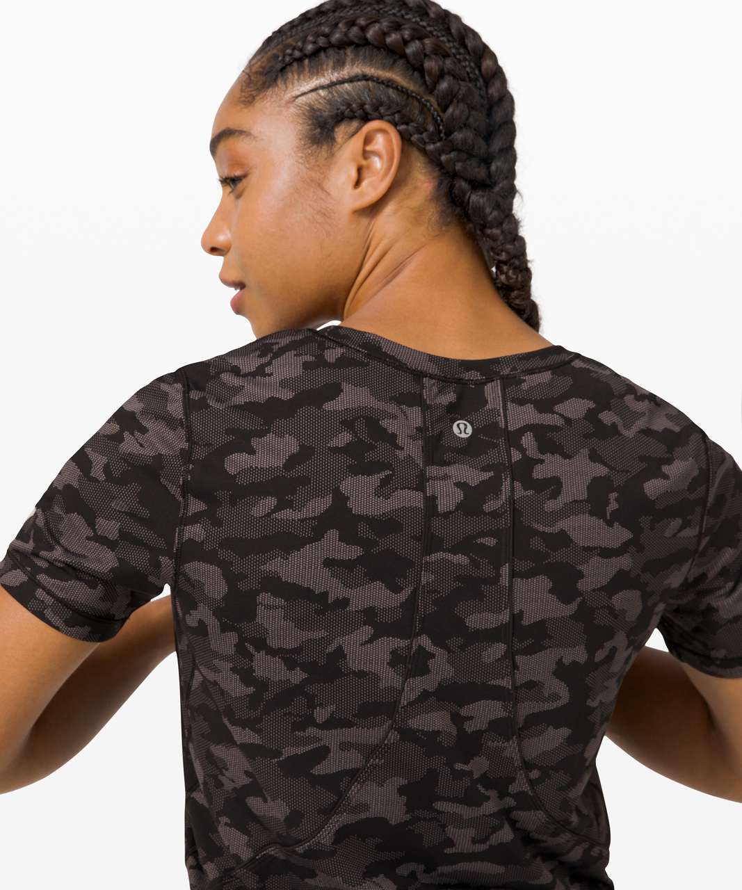 Lululemon Long Distance Short Sleeve - Heritage Camo Jacquard Black Lunar Rock