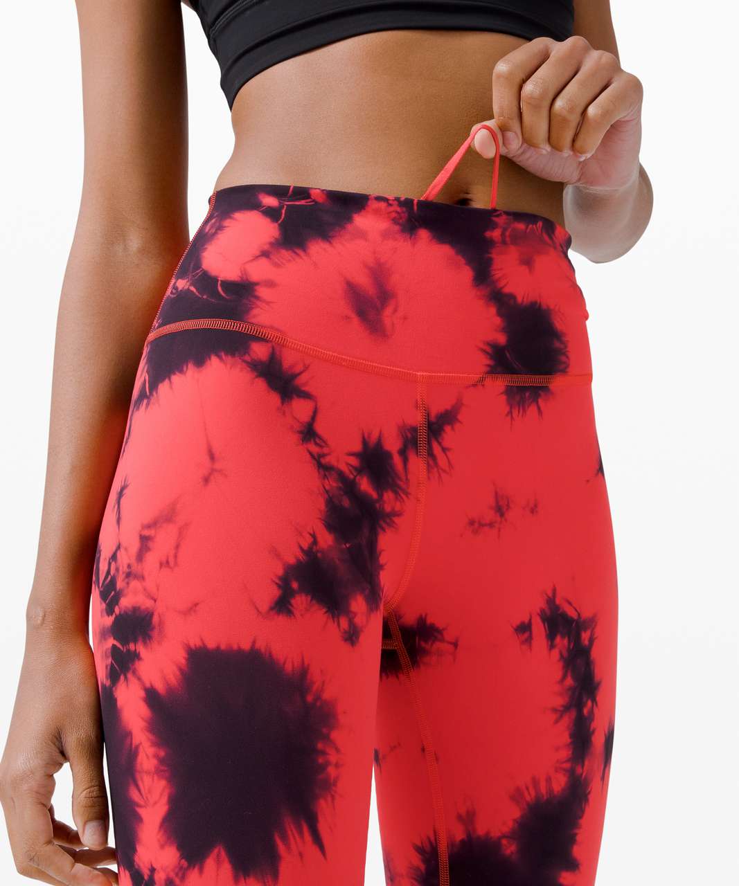 Lululemon Wunder Train High-Rise Tight 25 *Wash - Tie Dye Carnation Red  Black - lulu fanatics