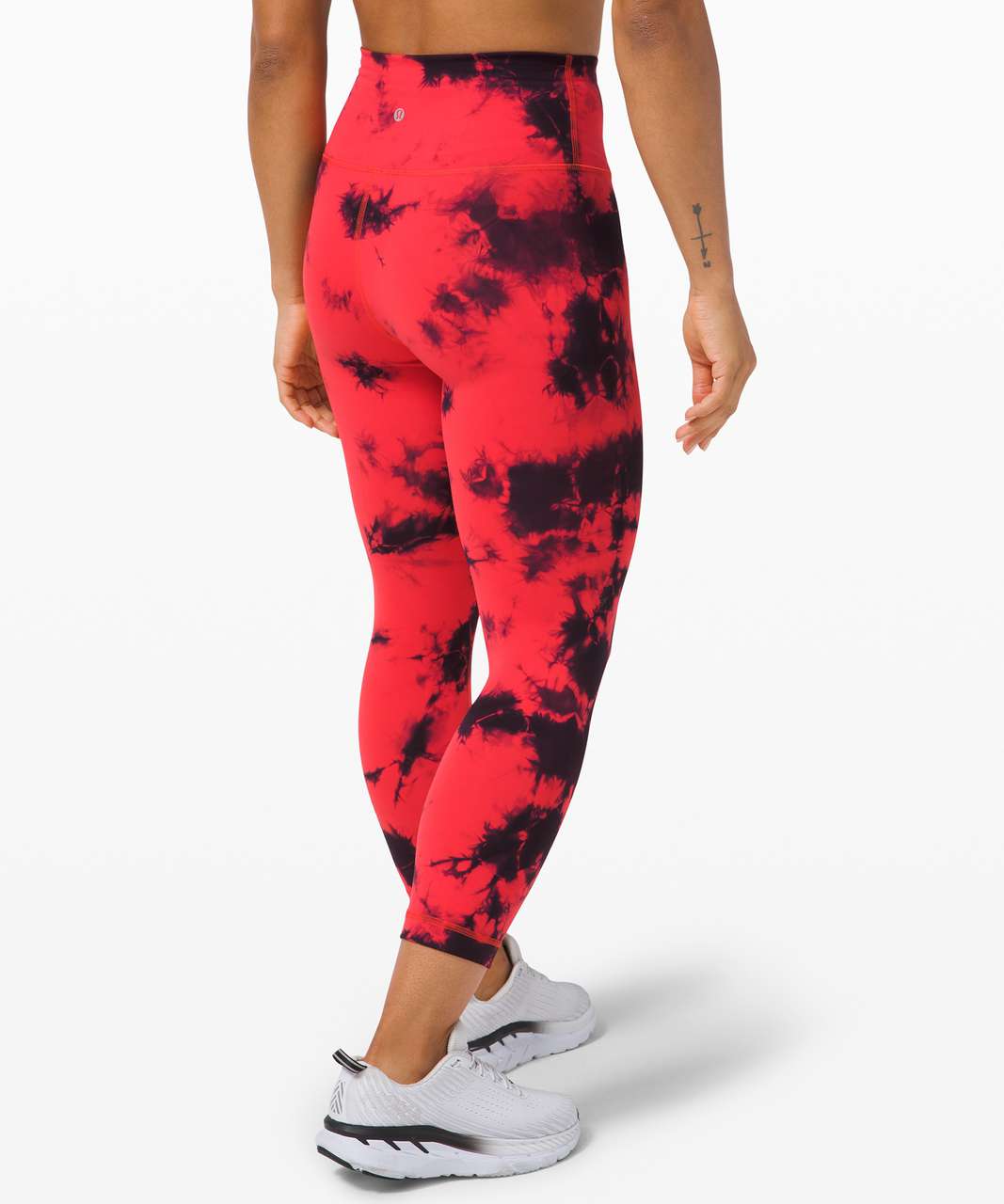 Lululemon Wunder Train High-Rise Tight 28 - Denim Wash Print Autumn Red  Black - lulu fanatics