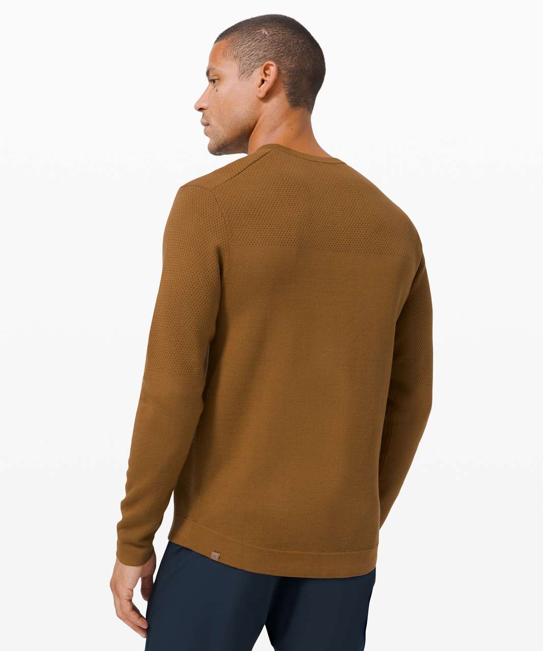  Caramel crew-neck sweater with logo