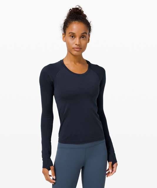 Lululemon Swiftly Tech Long Sleeve Crew - Heathered Slate - lulu fanatics