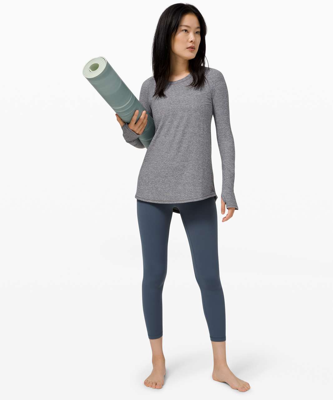 Lululemon Tuck & Flow Long Sleeve - Heathered Slate