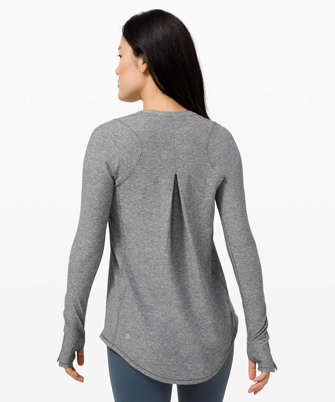 Lululemon Tuck & Flow Long Sleeve - Heathered Slate - lulu fanatics