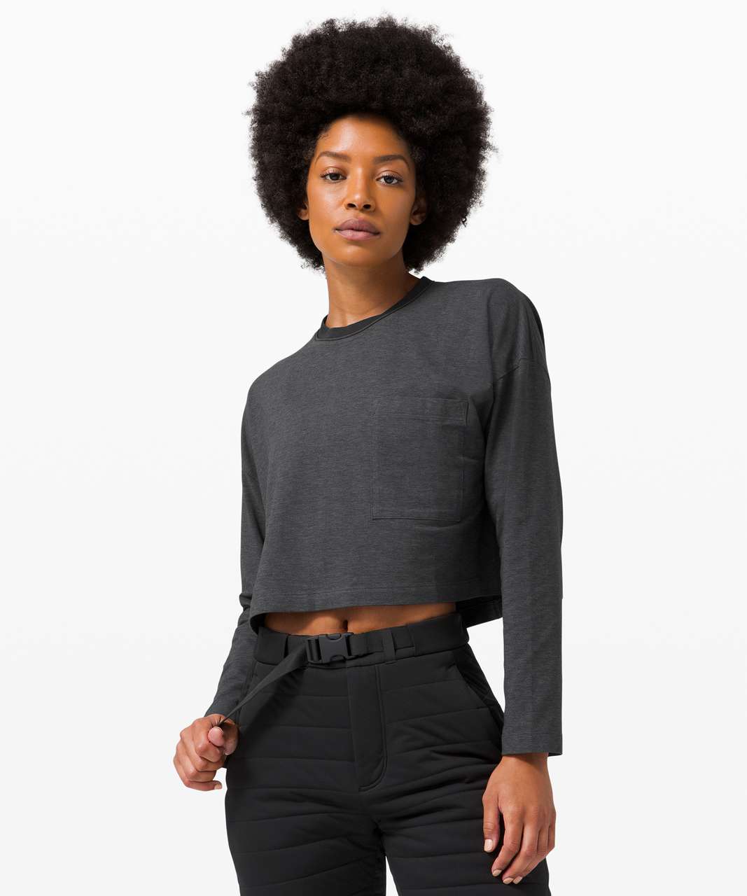 Lululemon Check the Box Long Sleeve - Heathered Black