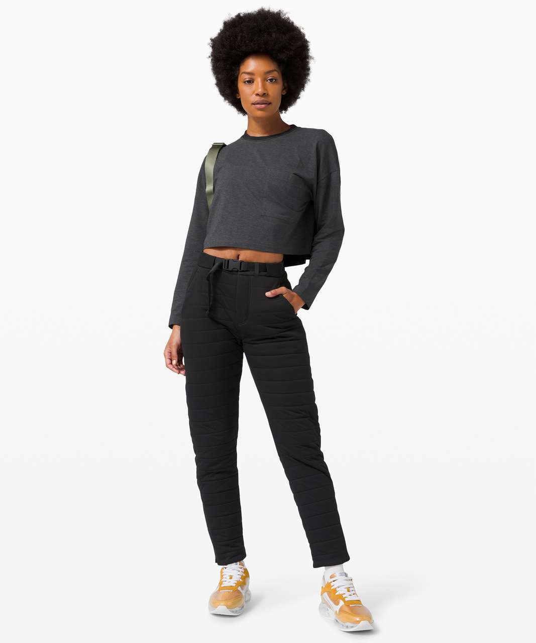 Lululemon Check the Box Long Sleeve - Heathered Black - lulu fanatics