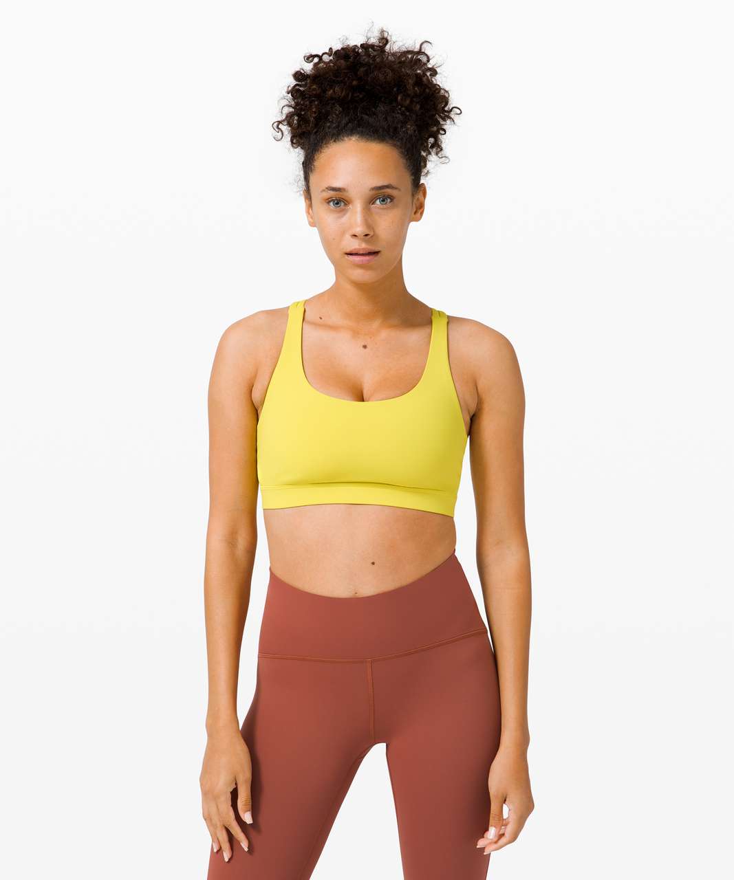 lululemon energy bra high support, yellow serpentine, 40D