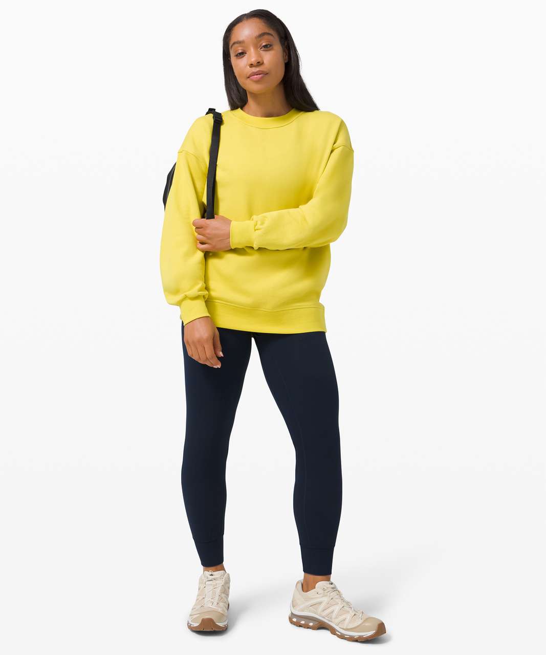 Lululemon Perfectly Oversized Crew - Yellow Serpentine - lulu fanatics