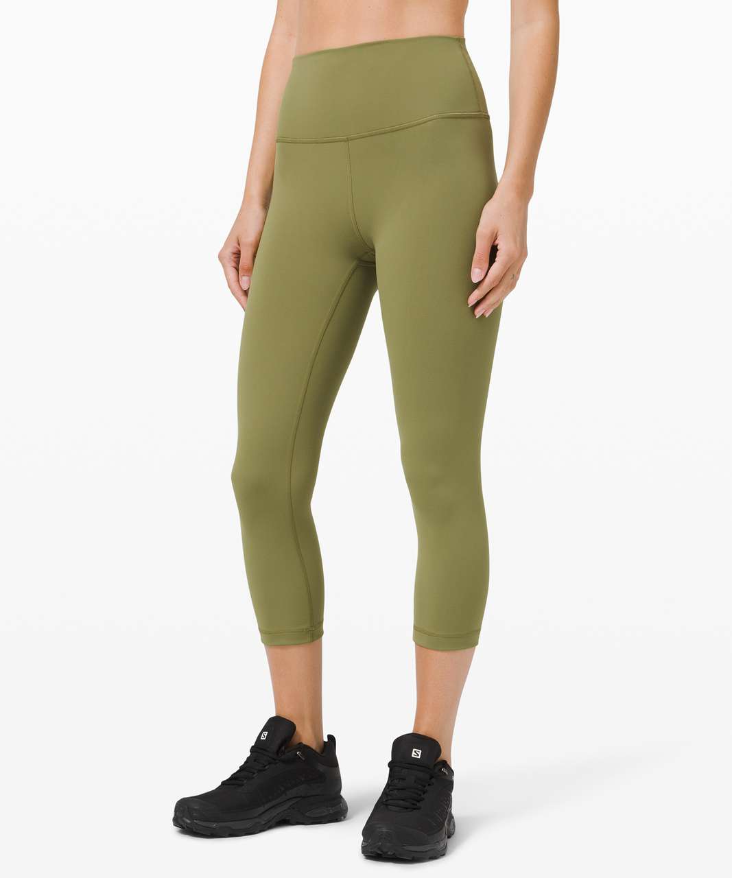 Lululemon Wunder Train High-Rise Crop 21 - Bronze Green - lulu fanatics