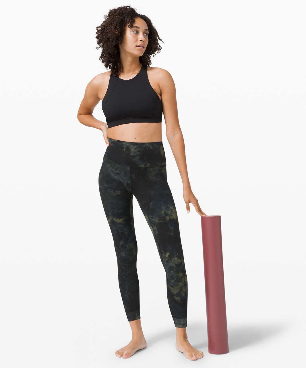 Align 25” Diamond Dye in Pitch Grey Graphite Grey (2) and Cool Racerback  shorter length in Dark Terracotta (2). : r/lululemon