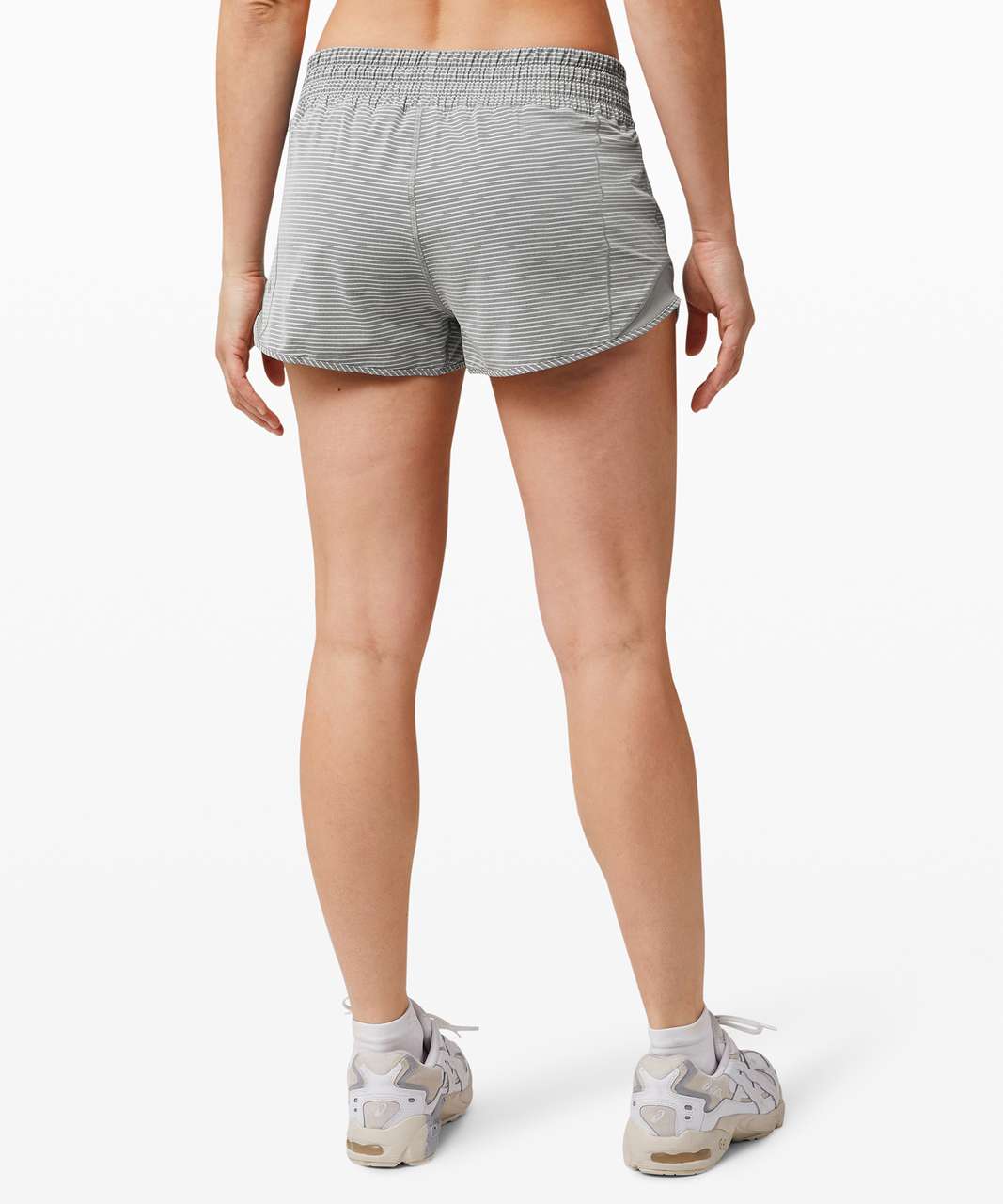 Lululemon Hotty Hot Short *High-Rise 2.5" - Hype Stripe Raceway Grey White / Raceway Grey