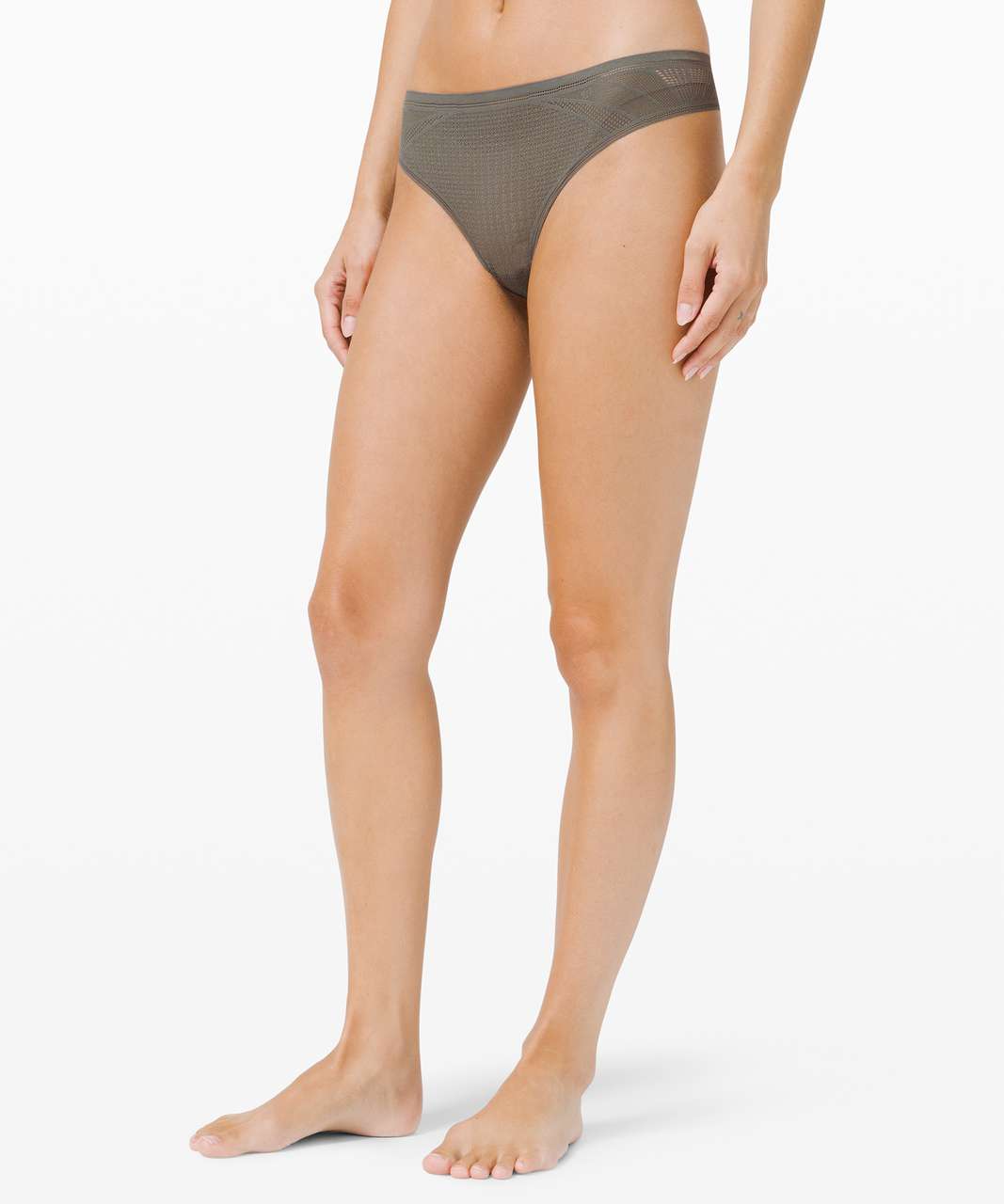 Lululemon Awake to Lace Thong - Grey Sage