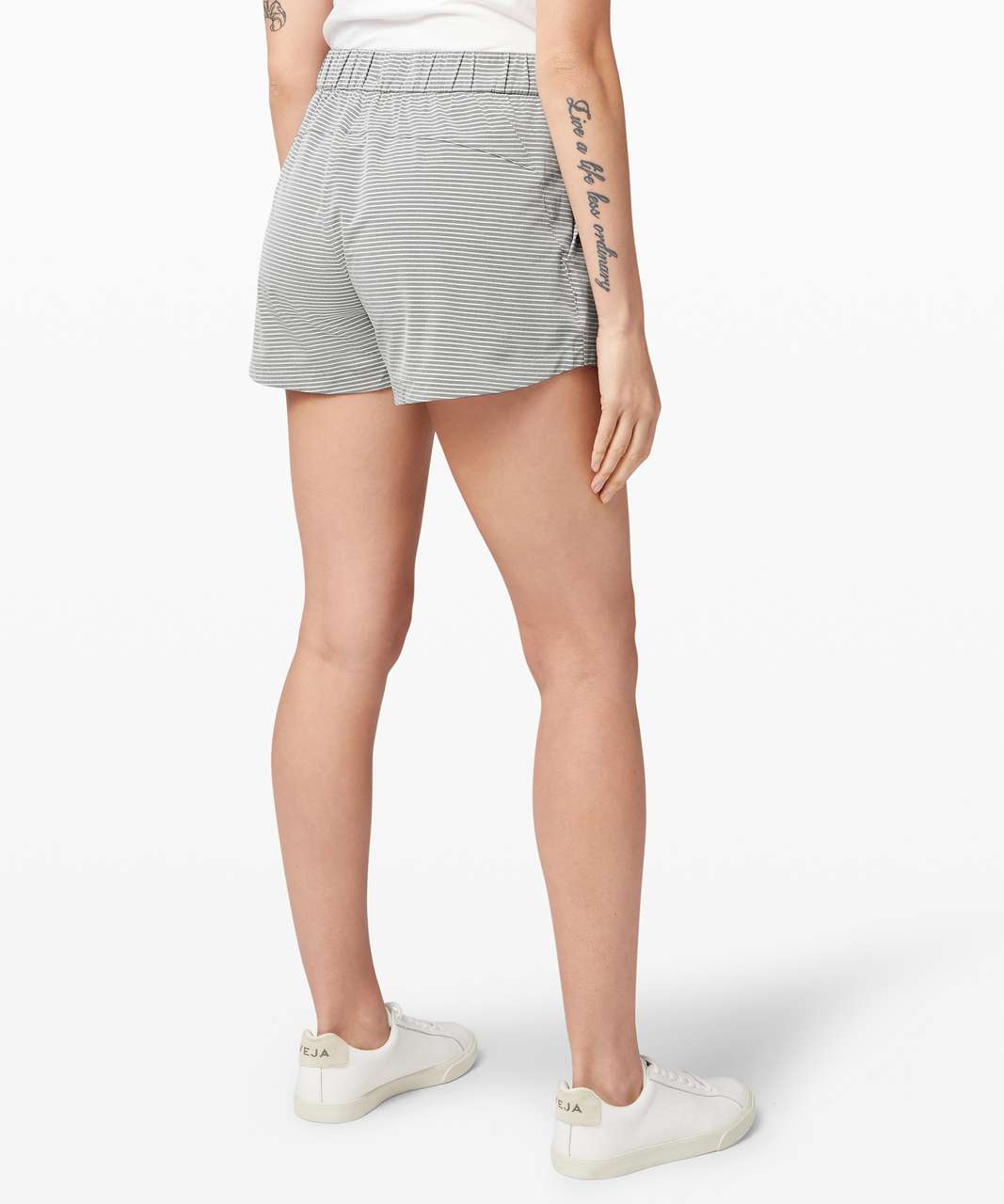 Lululemon Hotty Hot Short II *2.5 - Hype Stripe Raceway Grey White /  Raceway Grey - lulu fanatics