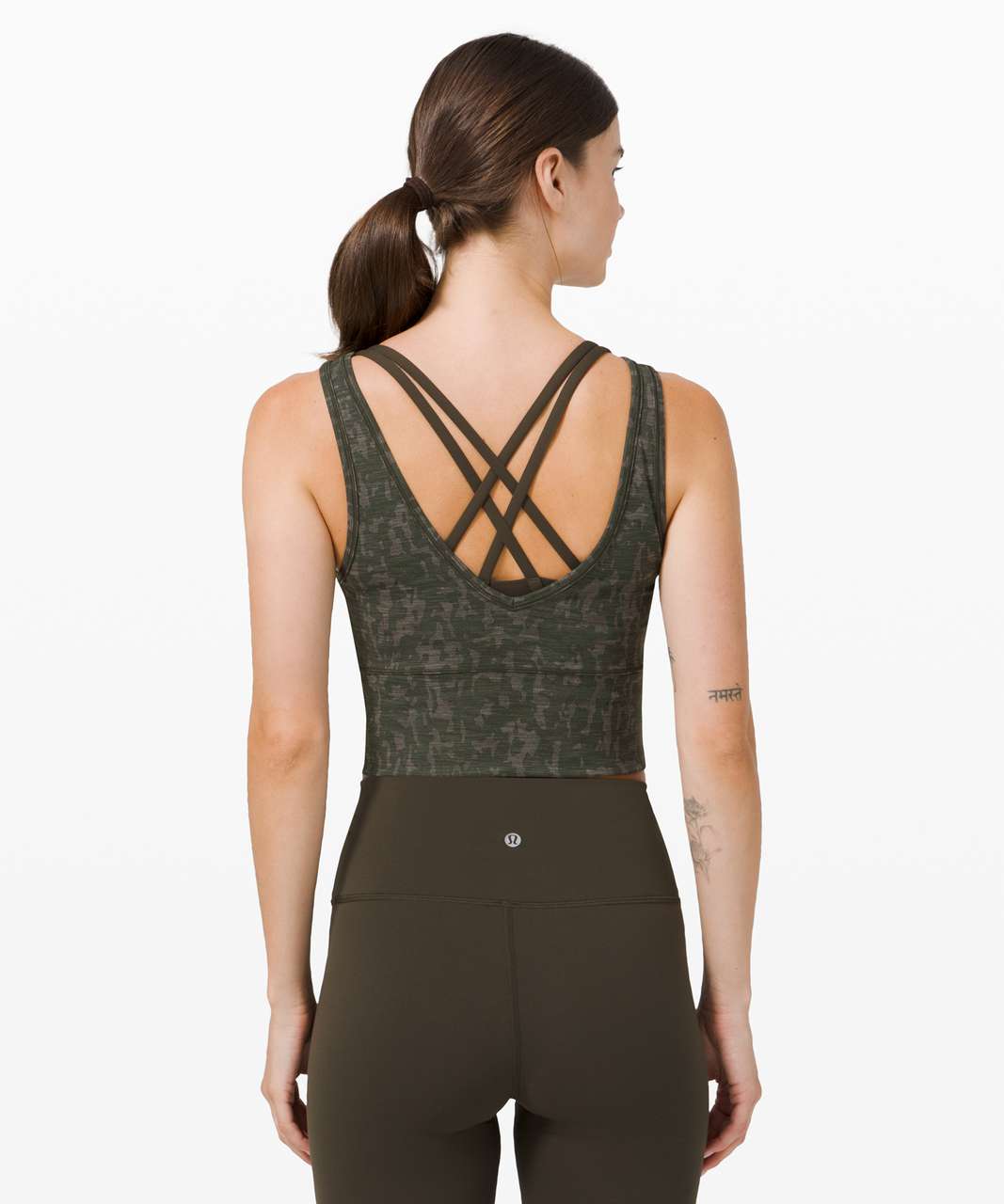 Lululemon Power Pivot Tank *Tough - Heathered PU Bronze Green Dark