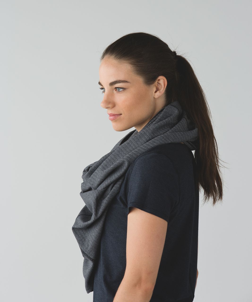 Lululemon Vinyasa Scarf - Heathered Herringbone Heathered Slate Black ...