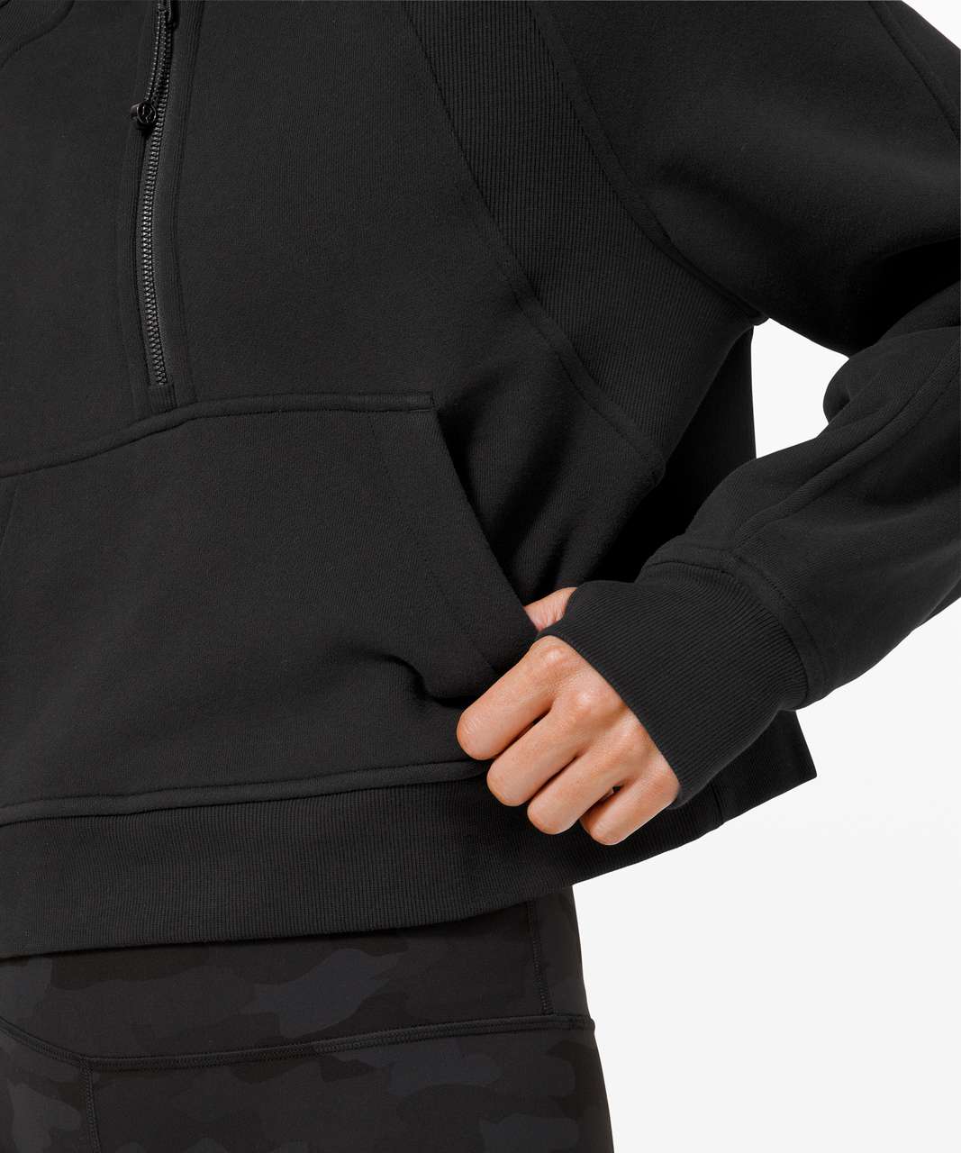 Lululemon Black Scuba Oversized Half-zip Cropped Hoodie