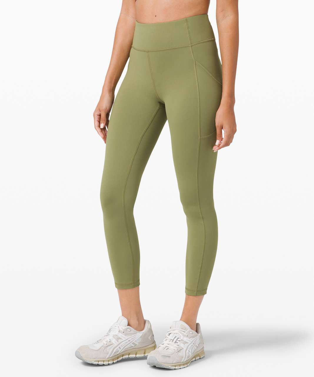 Lululemon Bronze Green Exposed Seams with Pockets Leggings- Size 6 (In –  The Saved Collection