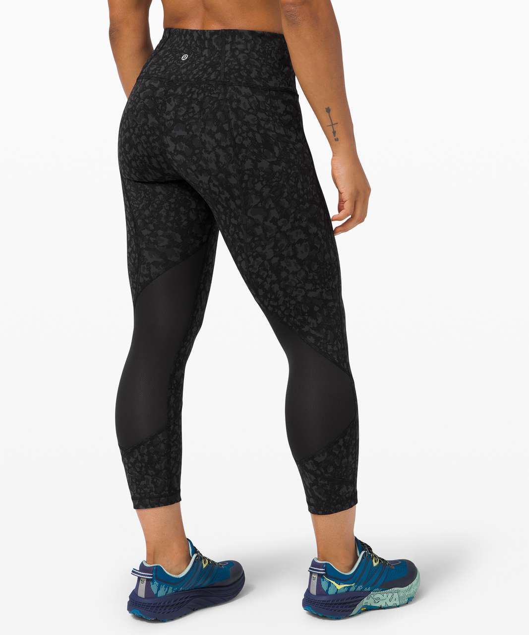 Lululemon Pace Pusher High Rise Crop Leggings Black Animal Print Reflective  8 - $62 - From Marie