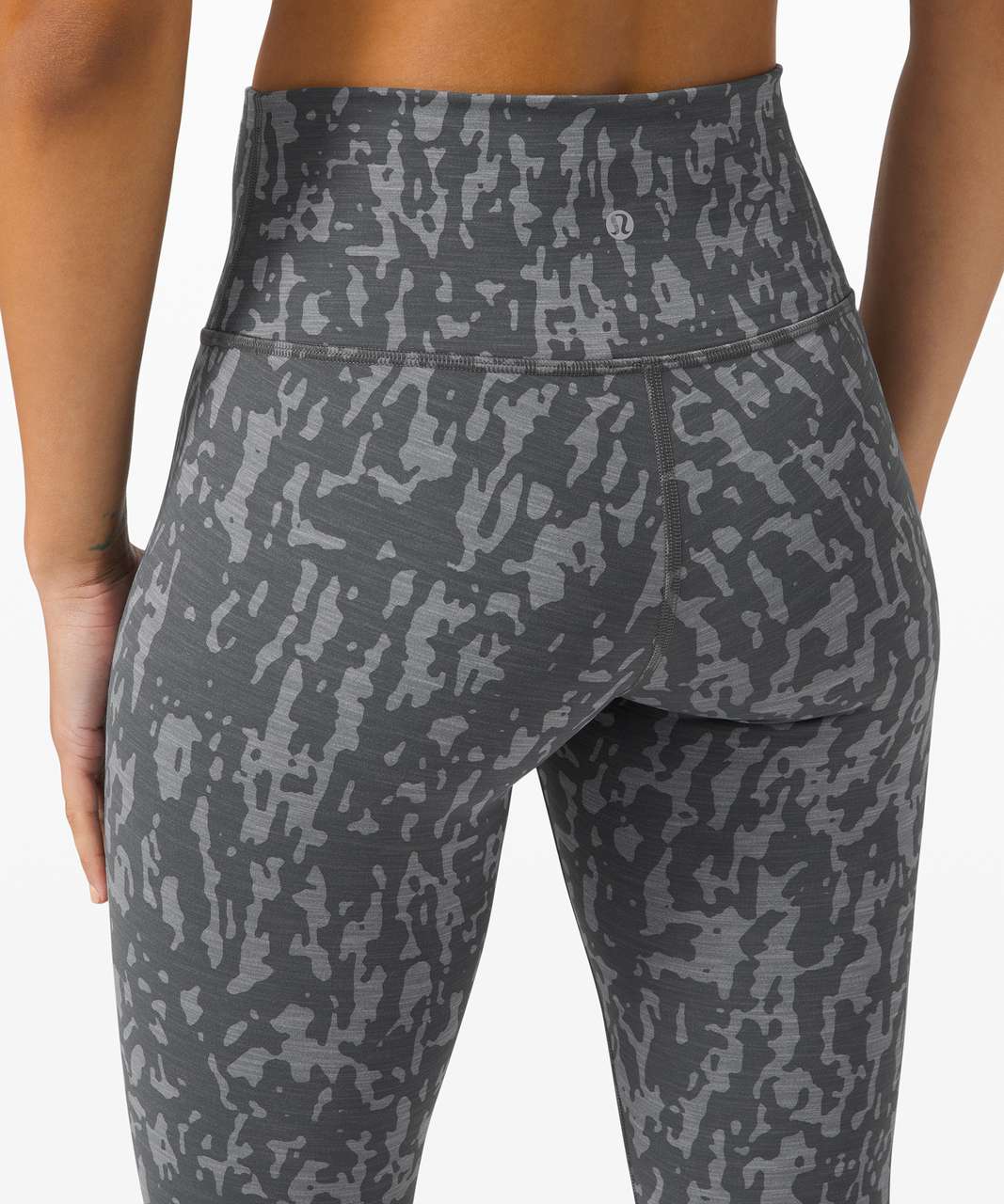 Lululemon Wunder Train High-Rise Crop 21 *Print - Heathered PU Black  Asphalt Grey - lulu fanatics