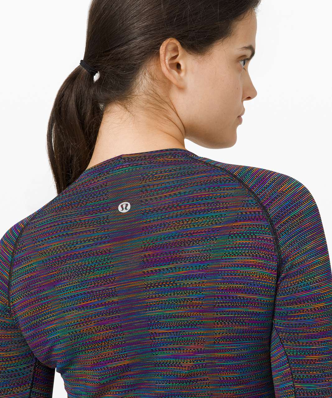 Lululemon Swiftly Tech Long Sleeve 2.0 - Black / Rainbow - lulu fanatics