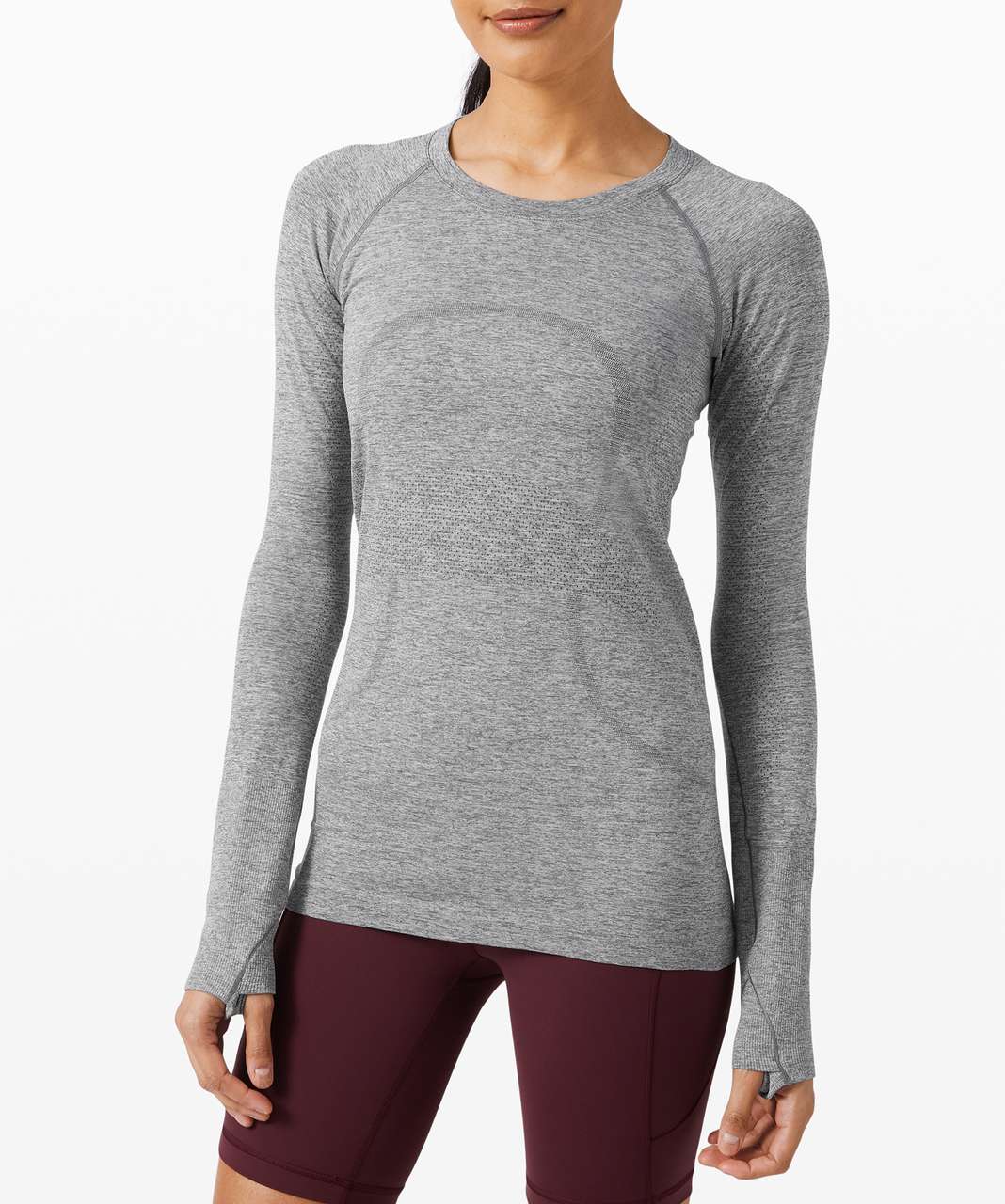 Lululemon Swiftly Tech Long Sleeve 2.0 - Slate / White - lulu fanatics