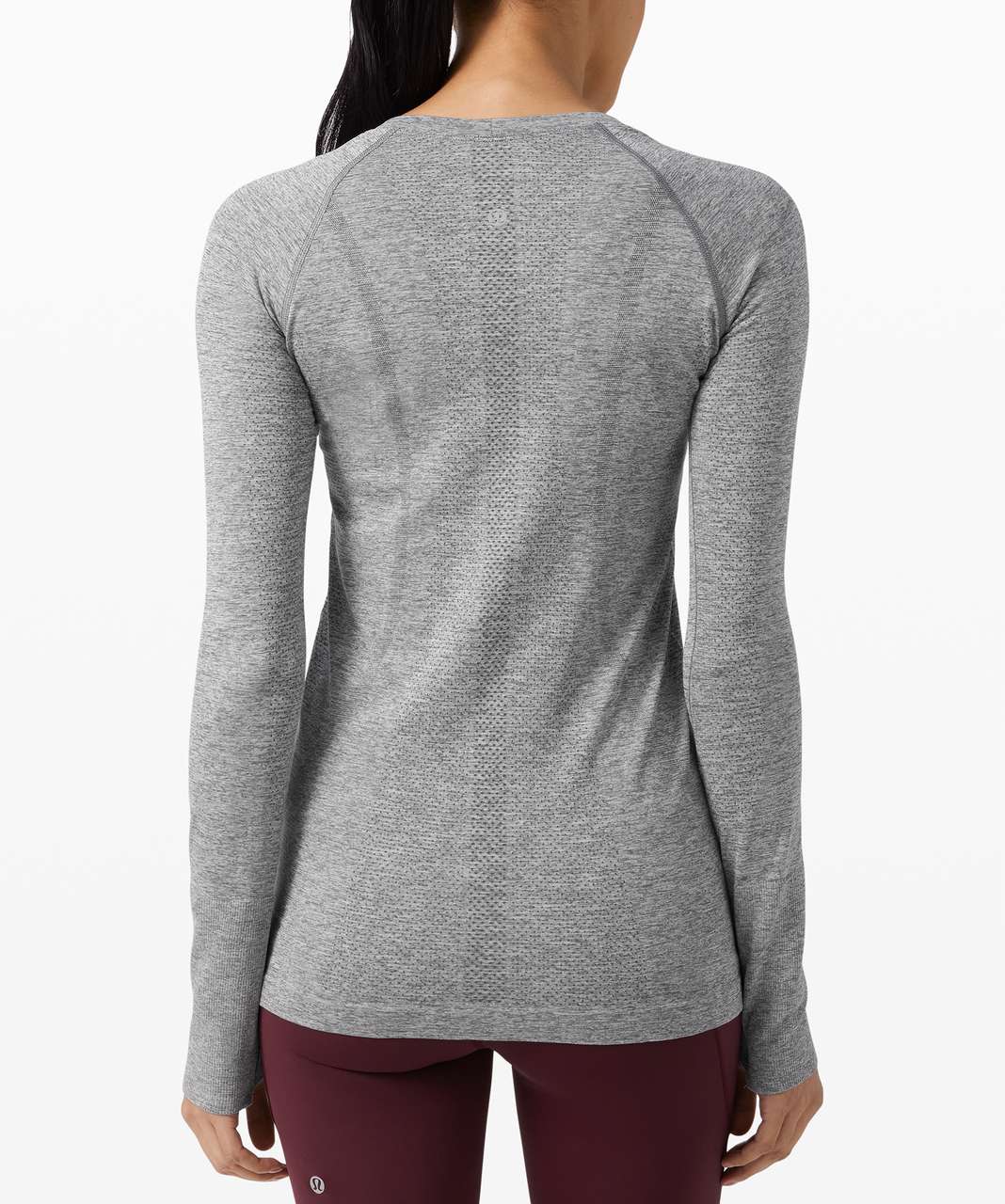 Lululemon Swiftly Tech Long Sleeve Crew - Slate / White - lulu fanatics